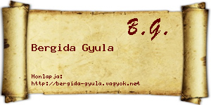 Bergida Gyula névjegykártya